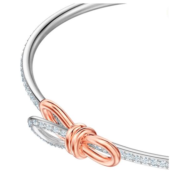 Swarovski Lifelong Bow bangle Bow, White, Mixed metal finish*NEW in box - Picture 3 of 4